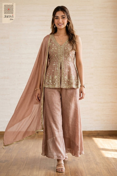 Champagne Aura Sharara Set
