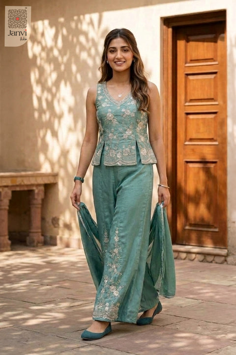 Crystal Bloom Party Wear Sharara