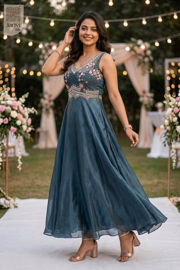Side profile view of Elara Floral Mist showcasing design for choli online shopping with price.