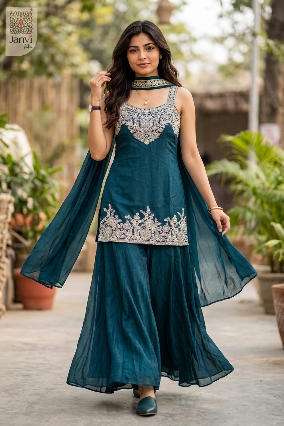 Emerald Glimmer Sharara