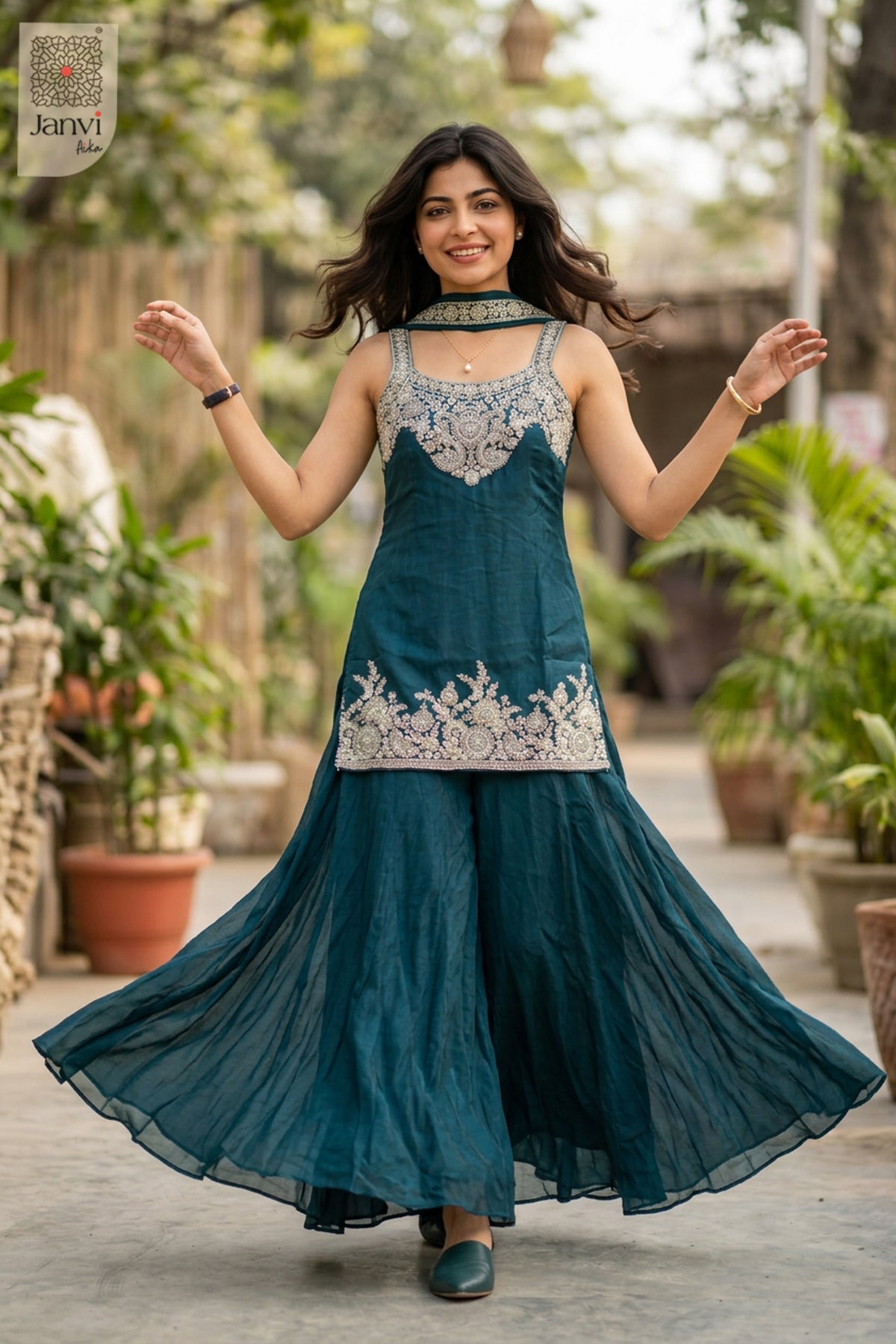 Emerald Glimmer Sharara