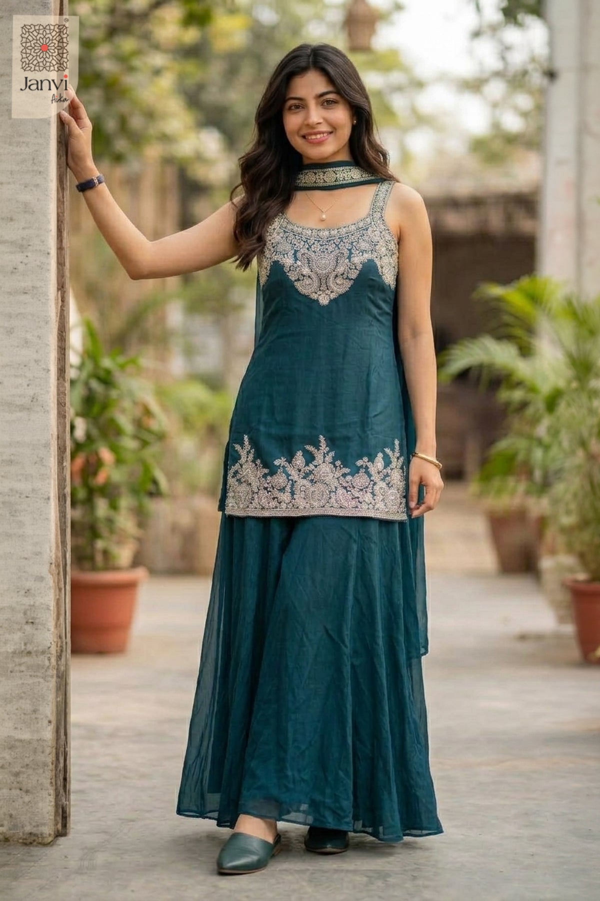 Emerald Glimmer Sharara