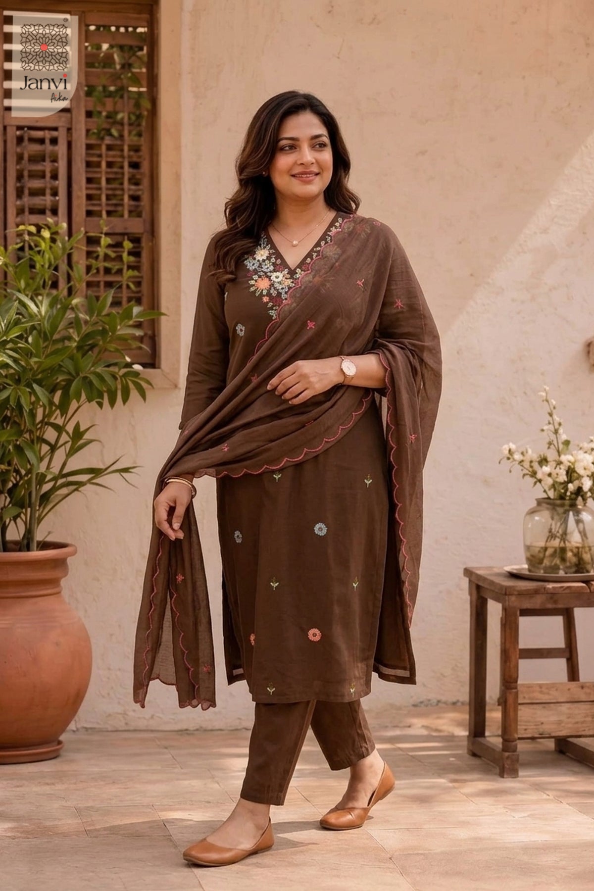 Fiora Floral Embroidered Kurta Set