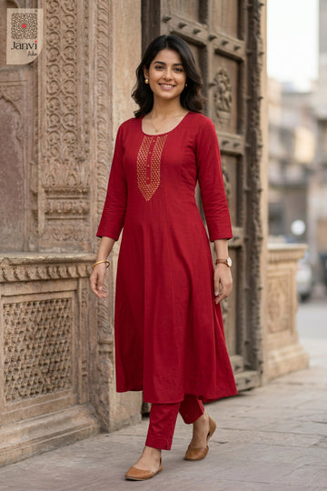 Front full view of Geometric Glam showcasing style for readymade party wear suits online.