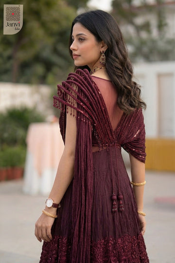 Captivate onlookers wearing this back view style available at luxury clothes near me today.