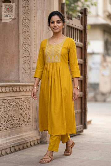 Front full view of Golden Charm Top showcasing style for indo western party wear for ladies.
