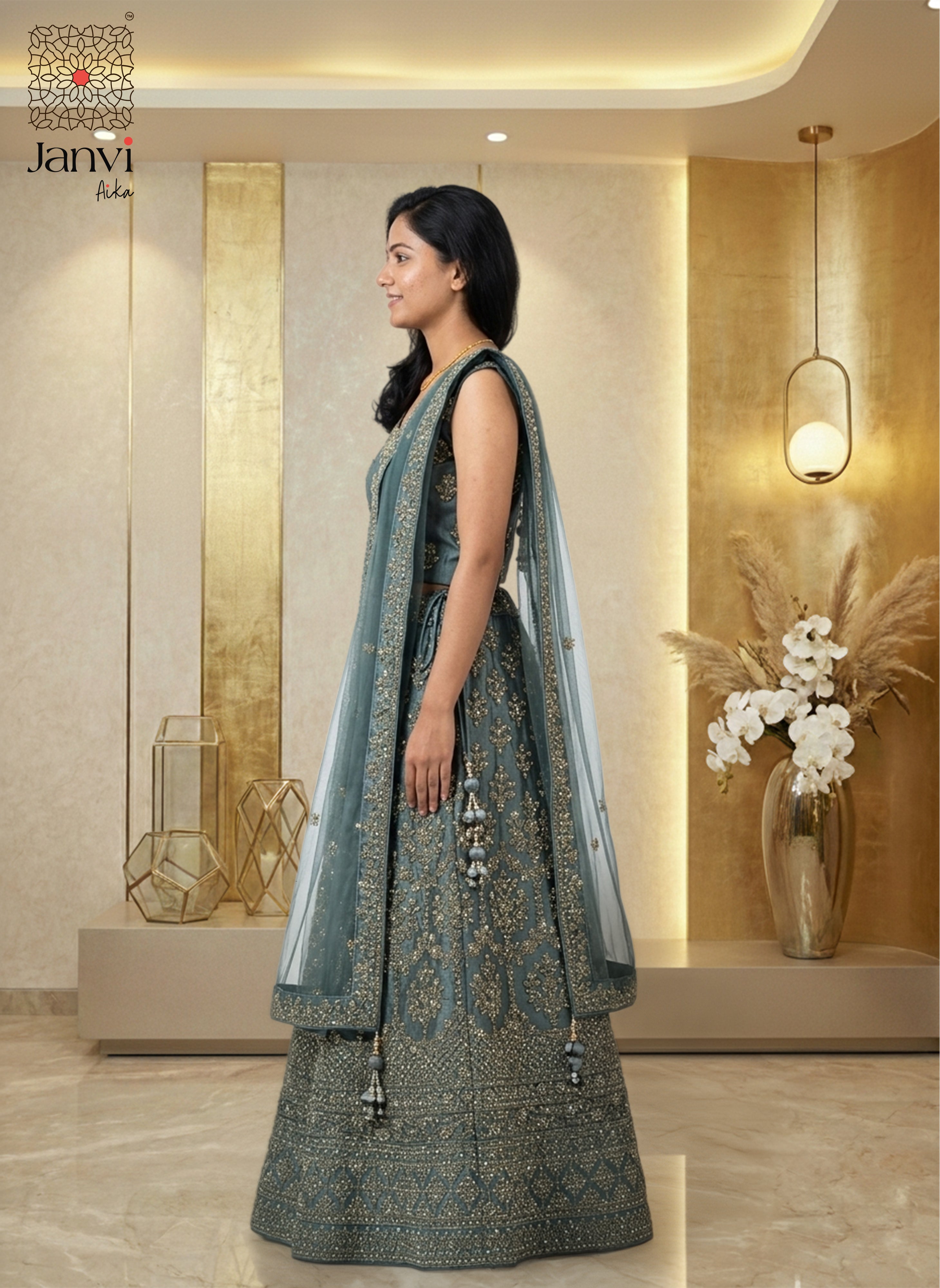 Grey Mirage Lehenga Set