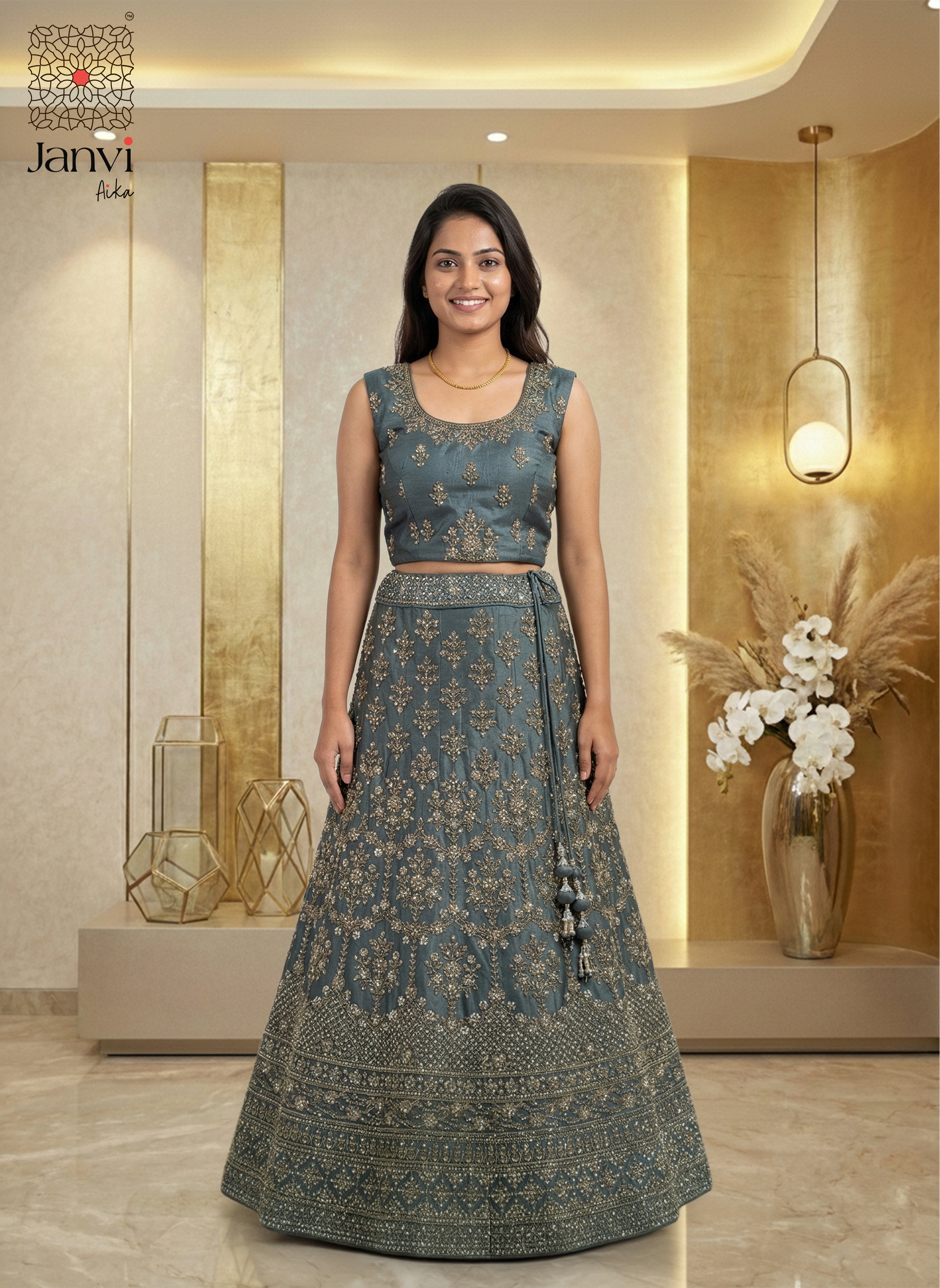 Grey Mirage Lehenga Set