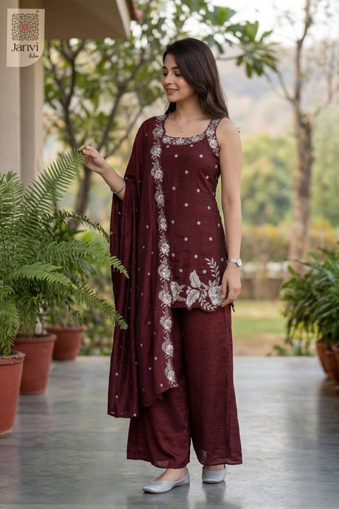 Garnet Garden Sharara Set