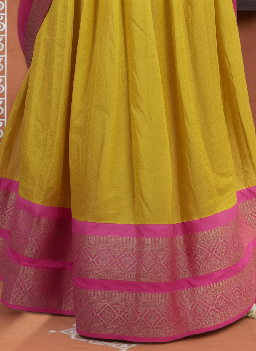 Golden Bloom Half Saree Lehenga Set