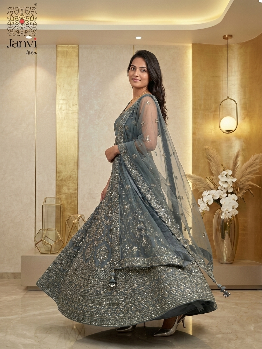 Grey Mirage Lehenga Set