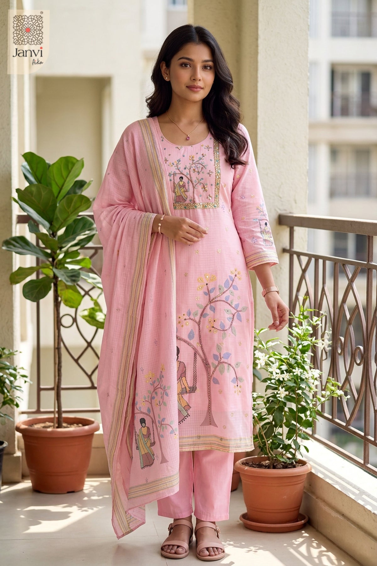Gulabi Dastaan Heritage Embroidered Kurta
