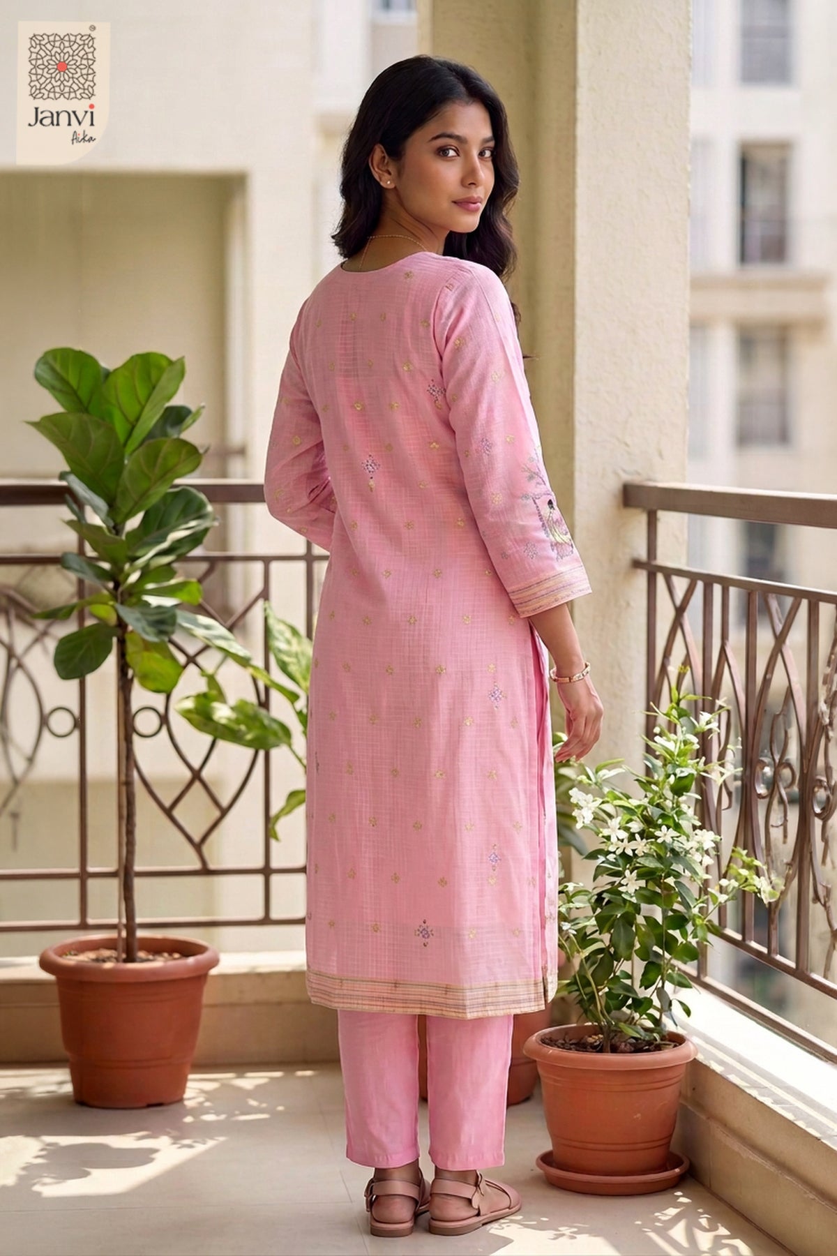Gulabi Dastaan Heritage Embroidered Kurta