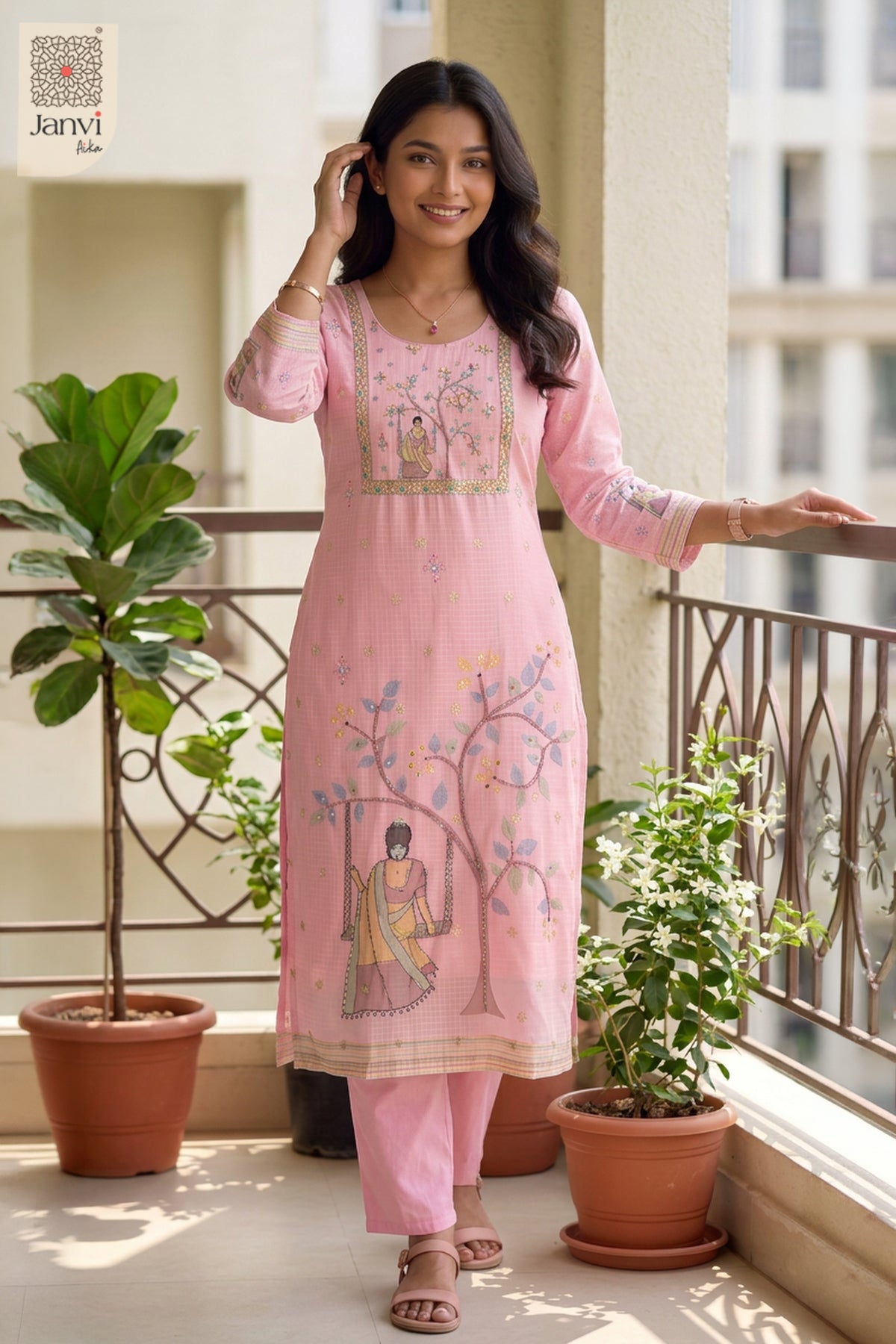 Gulabi Dastaan Heritage Embroidered Kurta
