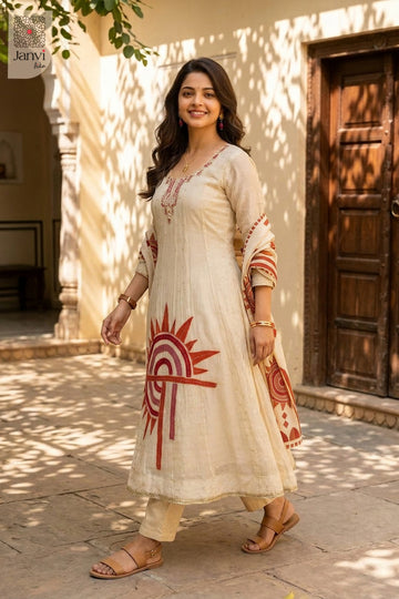 Side profile view of Ivory Sunburst showcasing design for online clothes shopping websites.