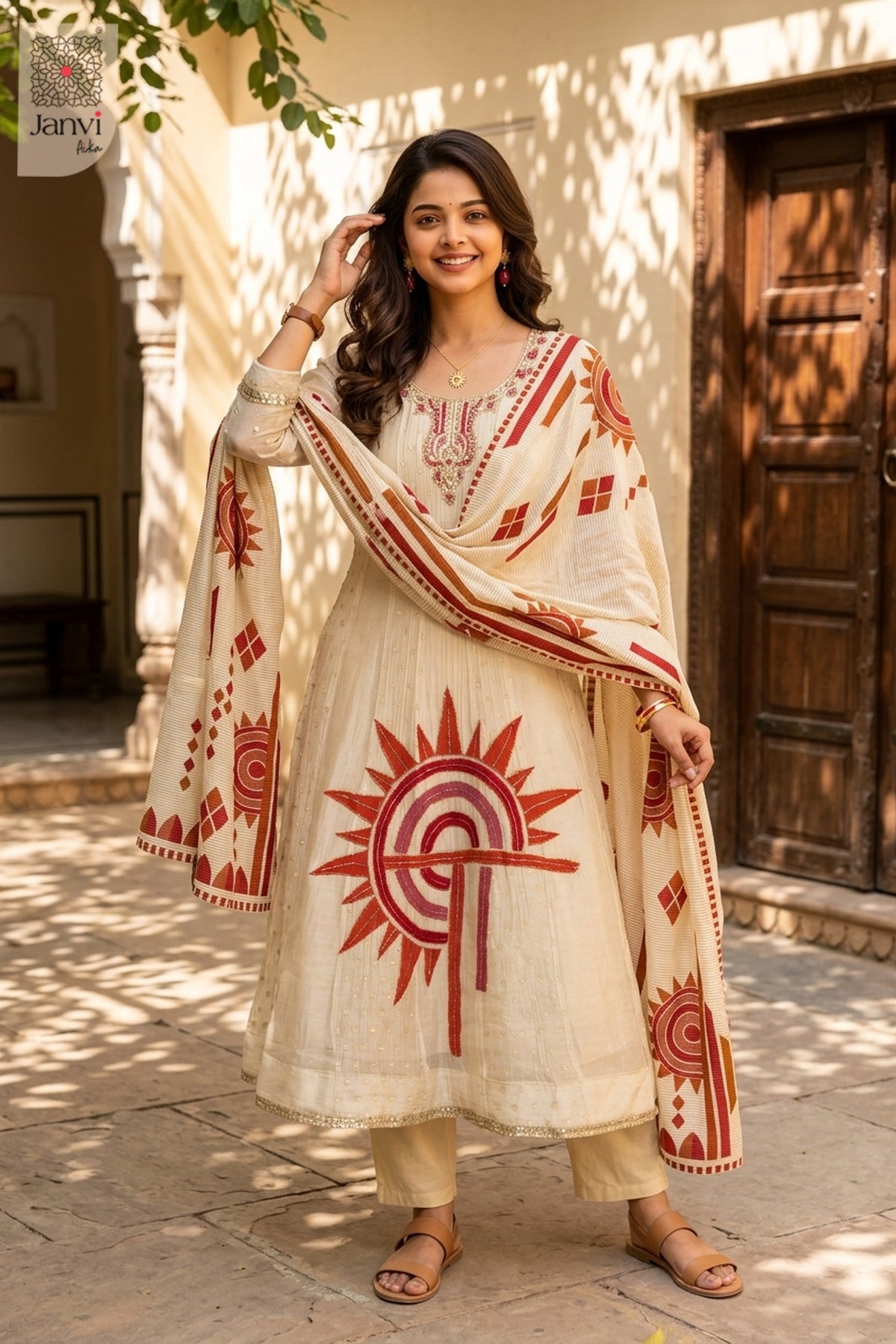 Front full view of Ivory Sunburst showcasing style for best birthday outfits for ladies.