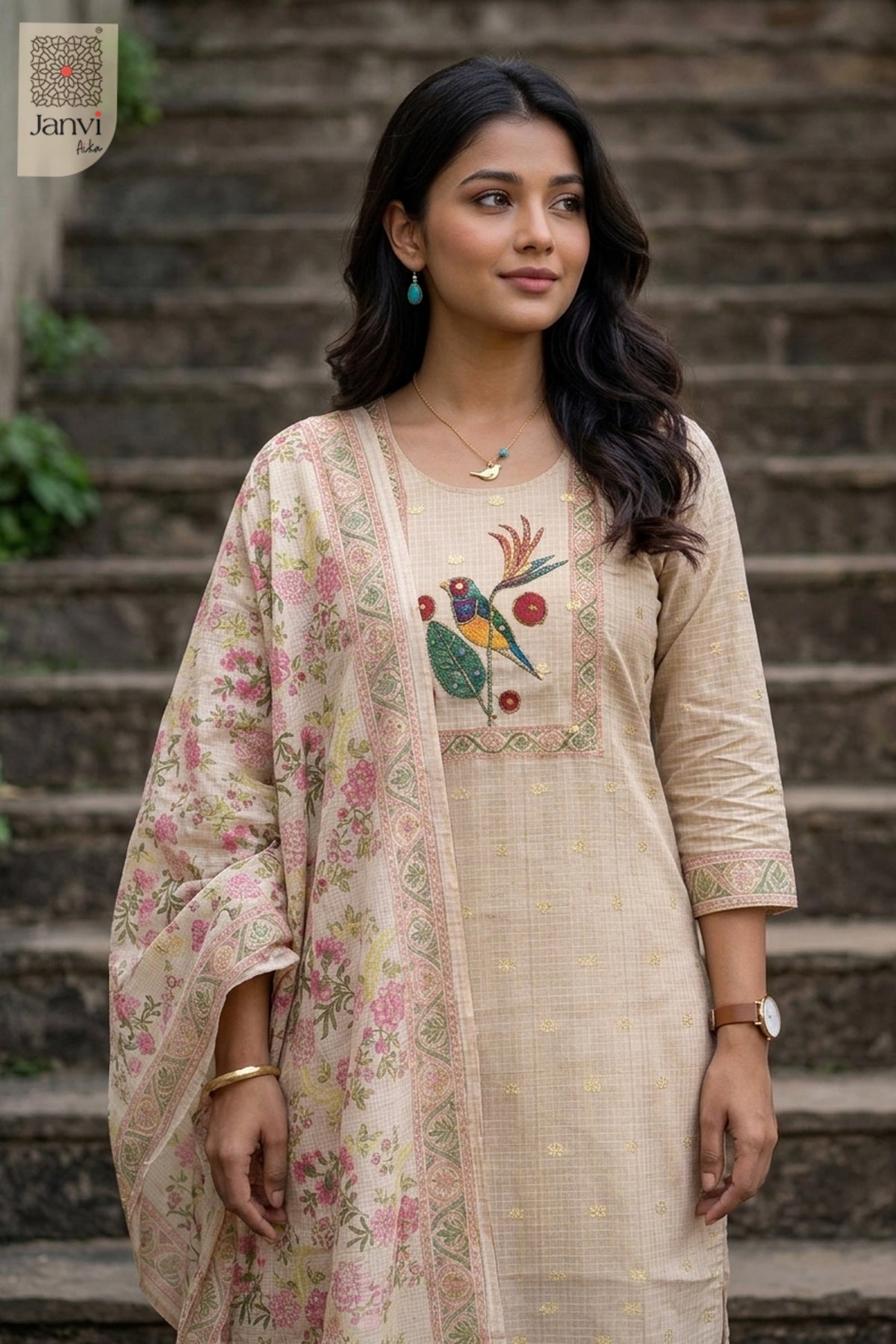 Ivory Rajmahal Heritage Panel Kurta