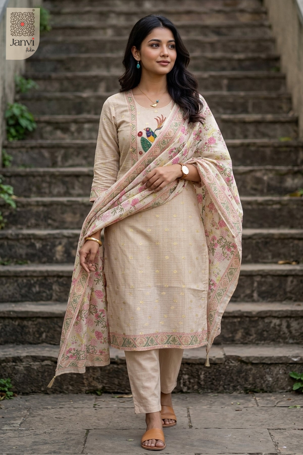 Ivory Rajmahal Heritage Panel Kurta