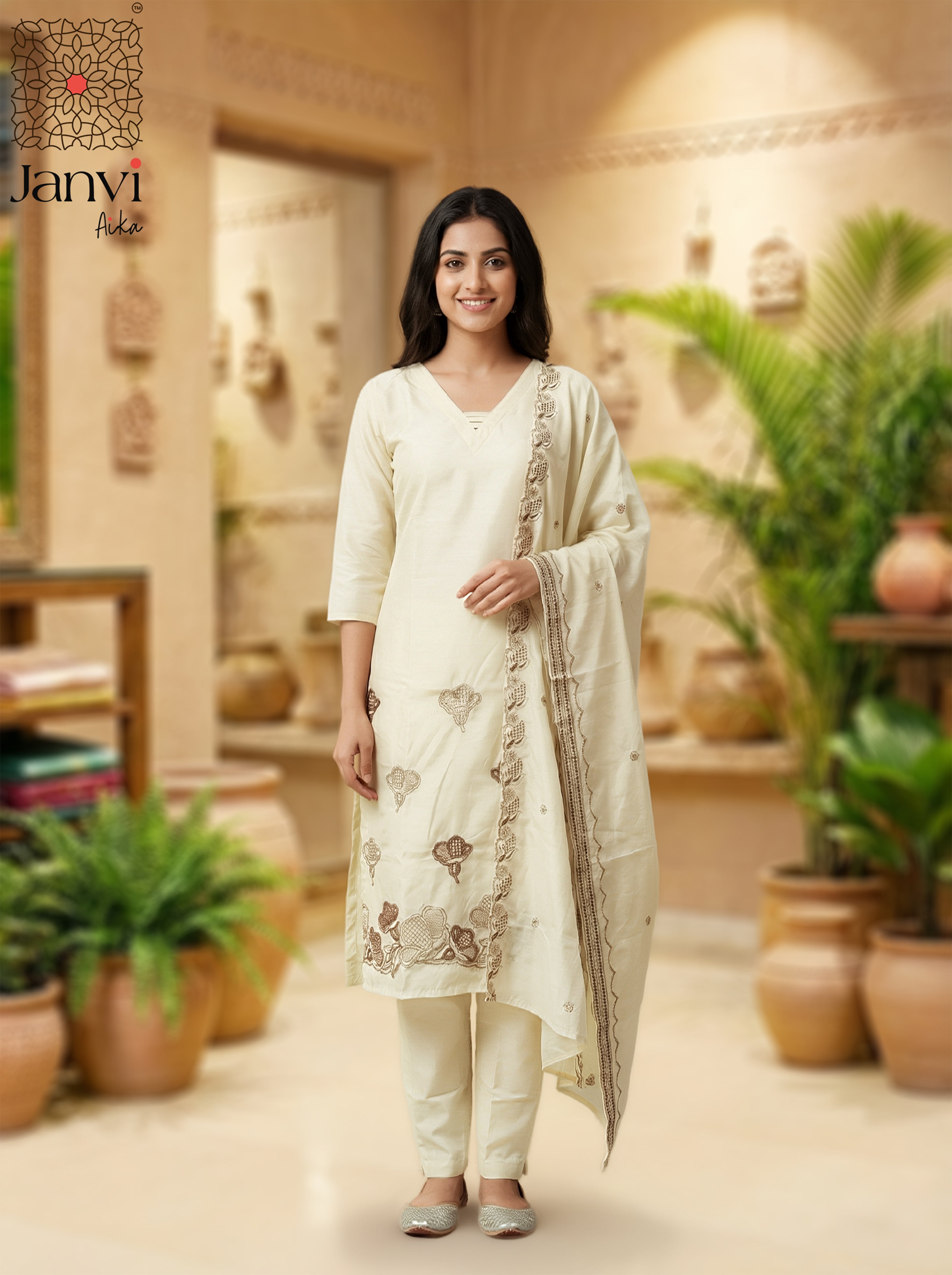 Ivory Whisper Chudidhar Set