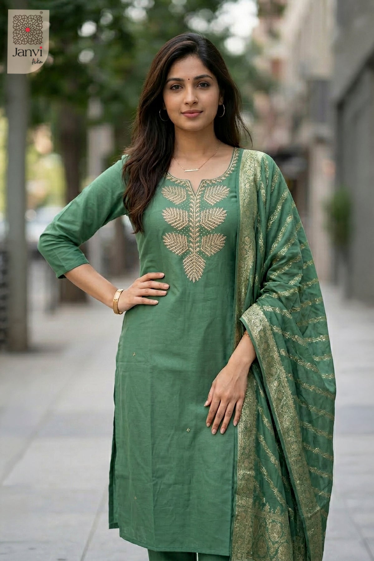 Jade Vine Chudidhar Set