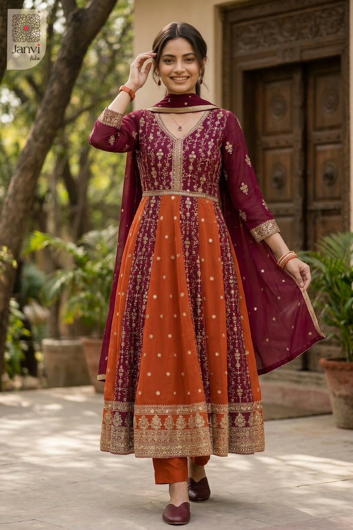 Kesariya Saaz Anarkali Dress