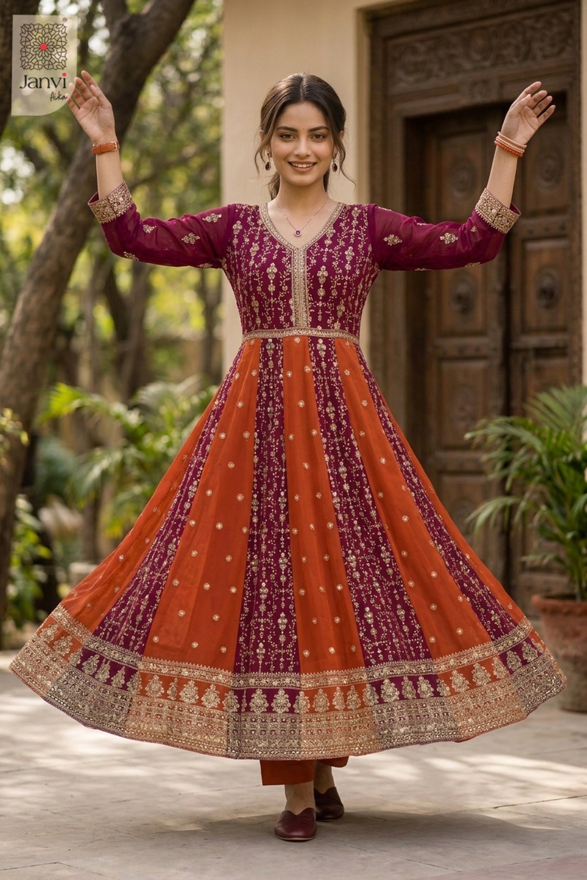 Kesariya Saaz Anarkali Dress