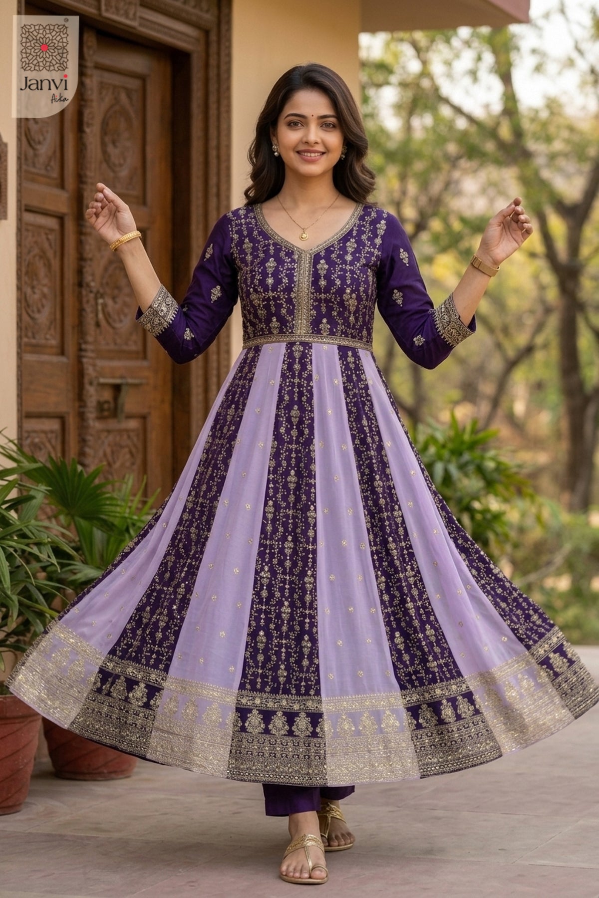 Lavanya Purple Aura Anarkali Dress
