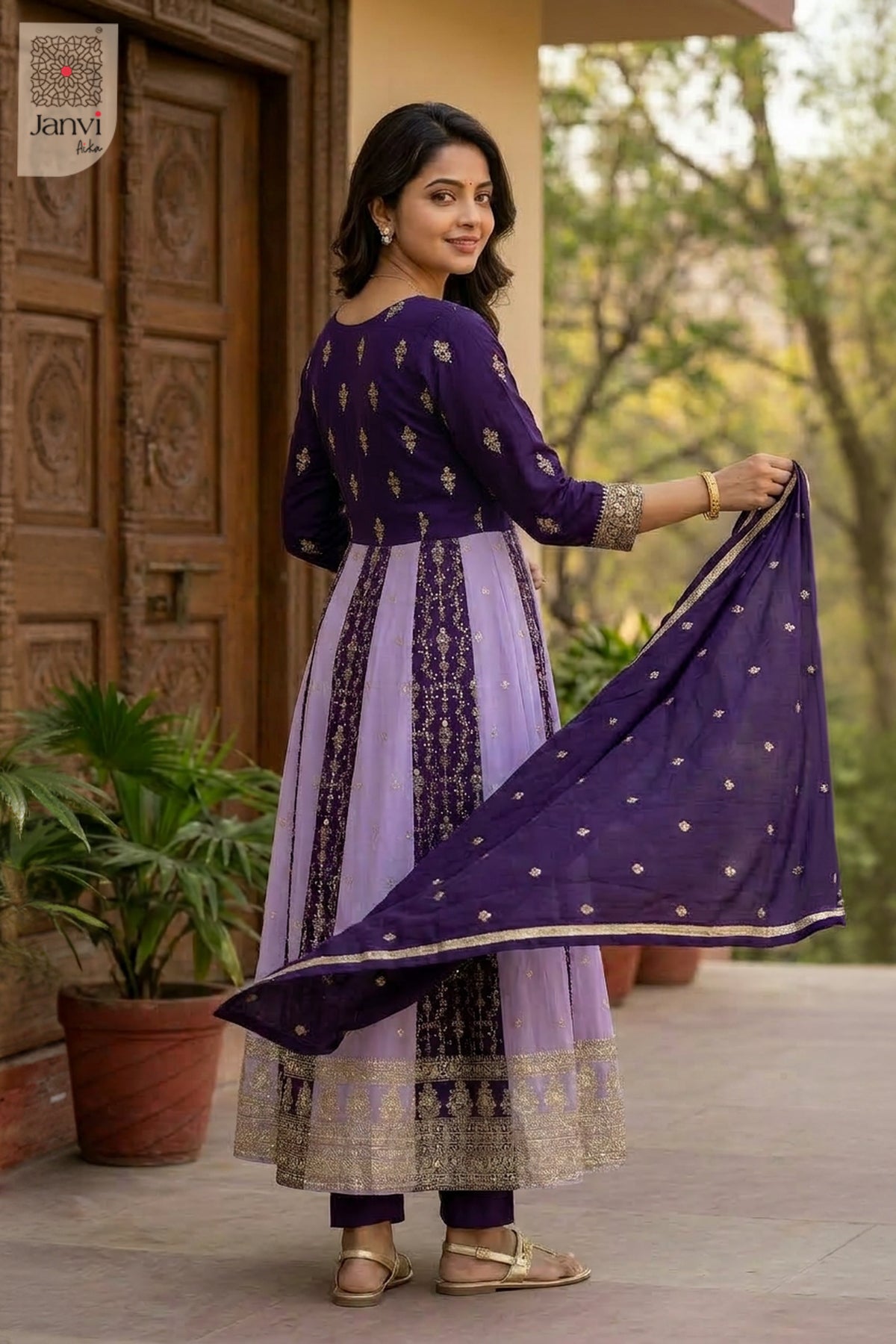 Lavanya Purple Aura Anarkali Dress