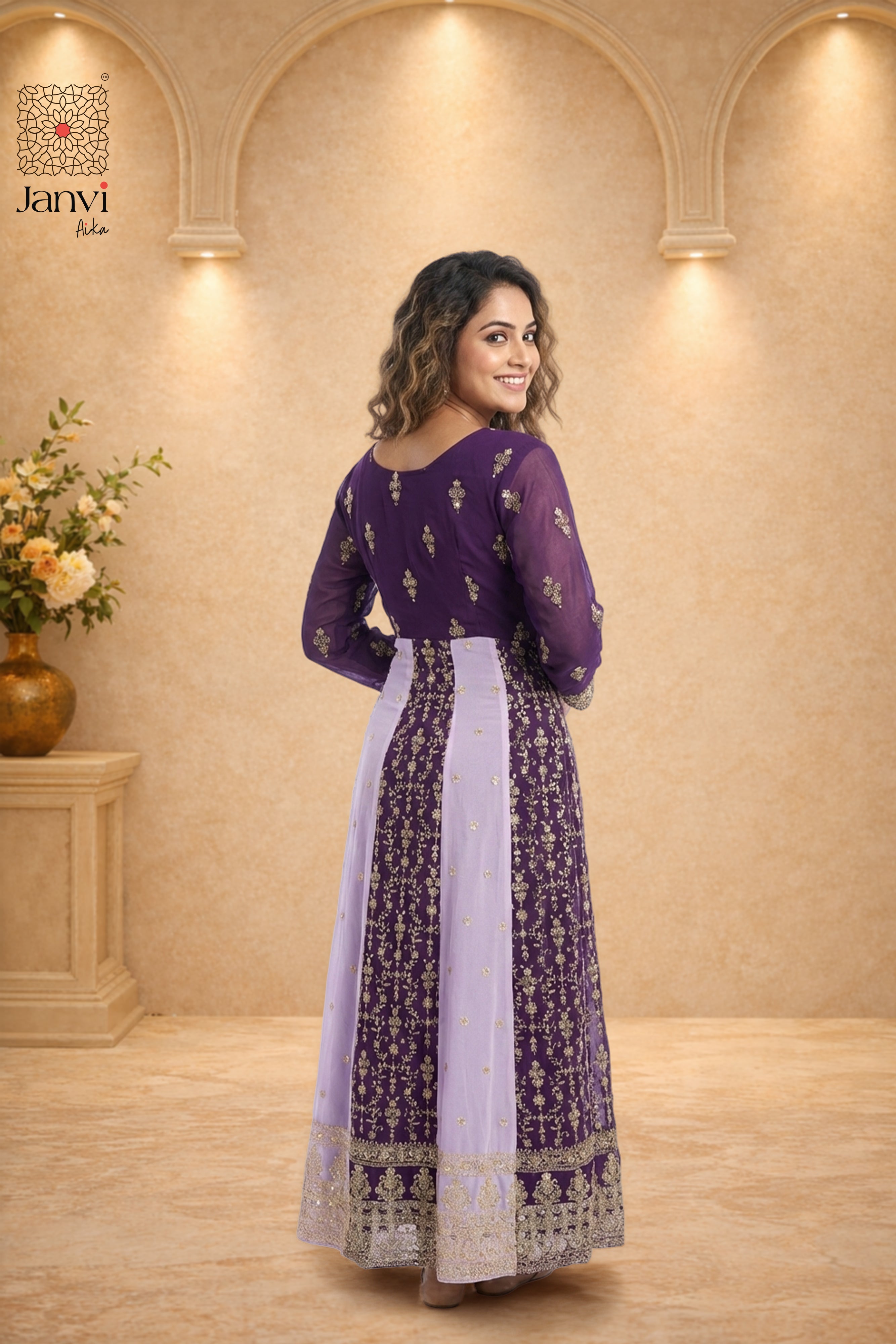 Lavanya Purple Aura Anarkali Dress