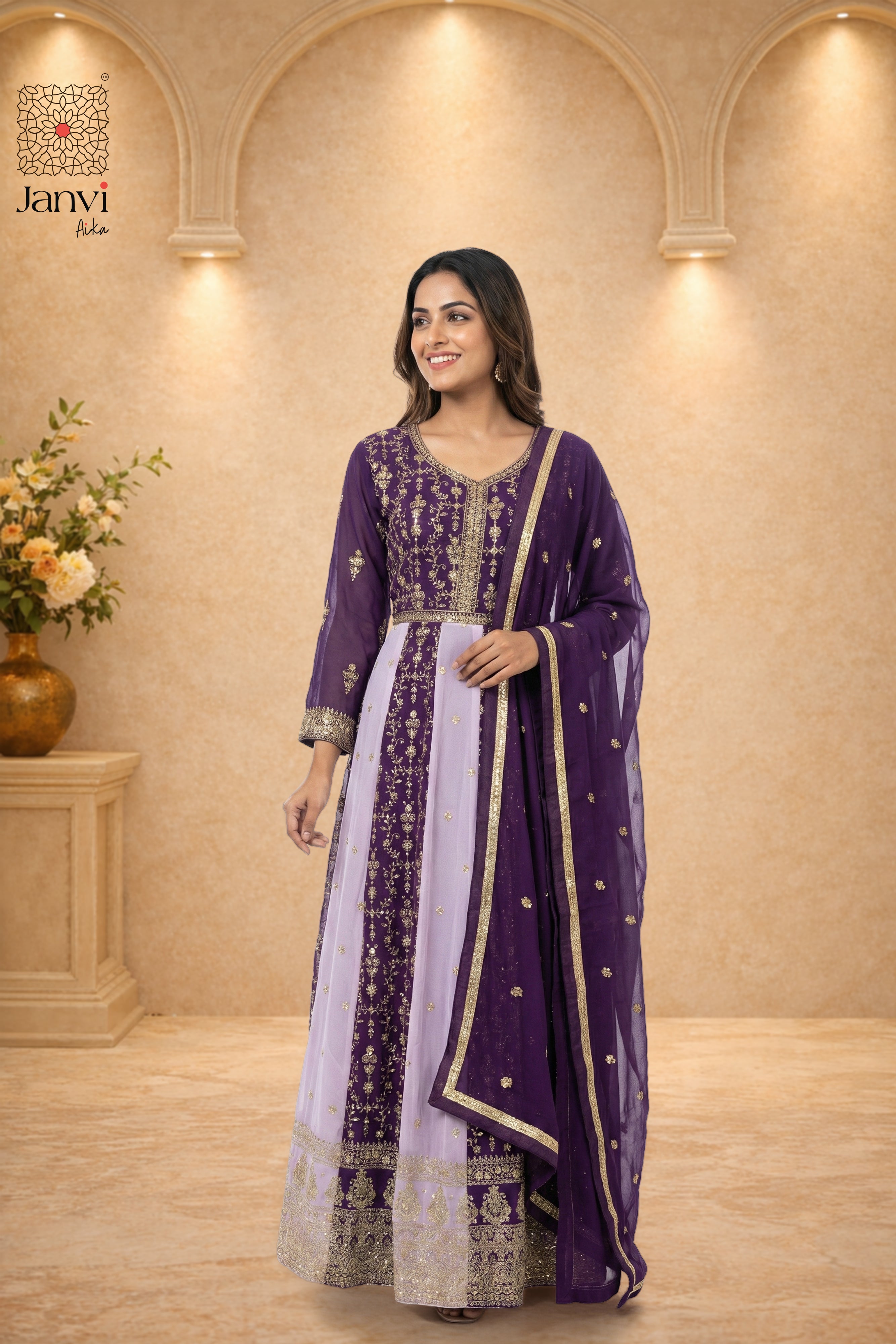 Lavanya Purple Aura Anarkali Dress