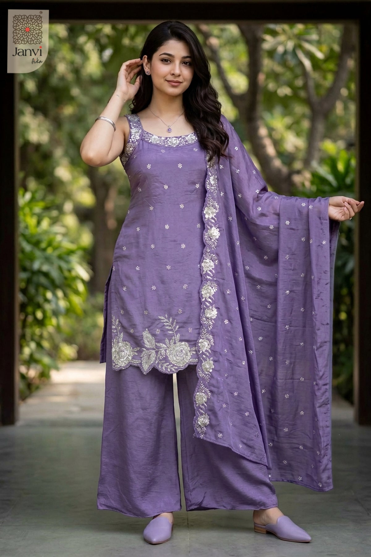 Lavender Dew Sharara Set