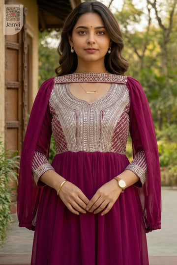 Back view showing neckline styling of Mehr Crimson Grace for traditional navratri chaniya choli.