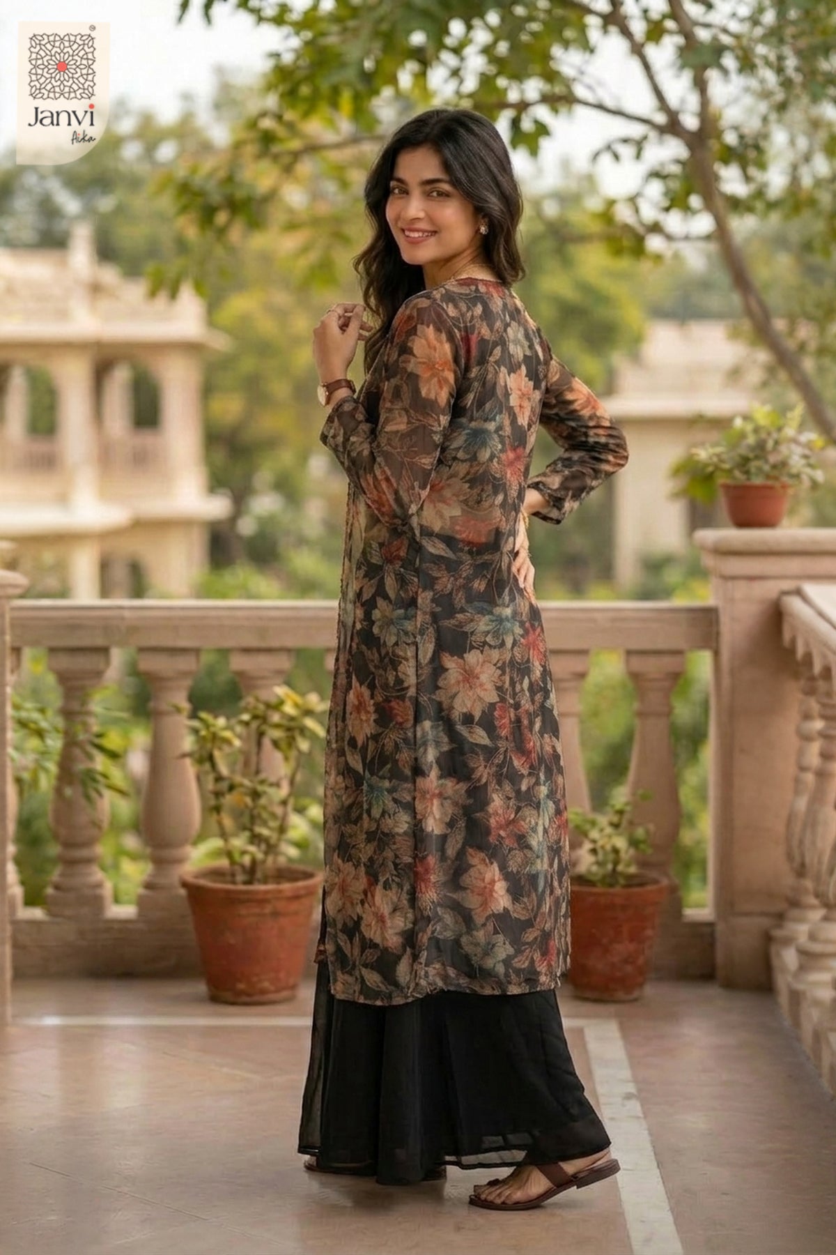 Midnight Flora Sharara Set