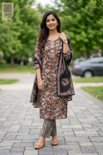Back view showing neckline styling of Midnight Meadow for women's fashion online shopping.