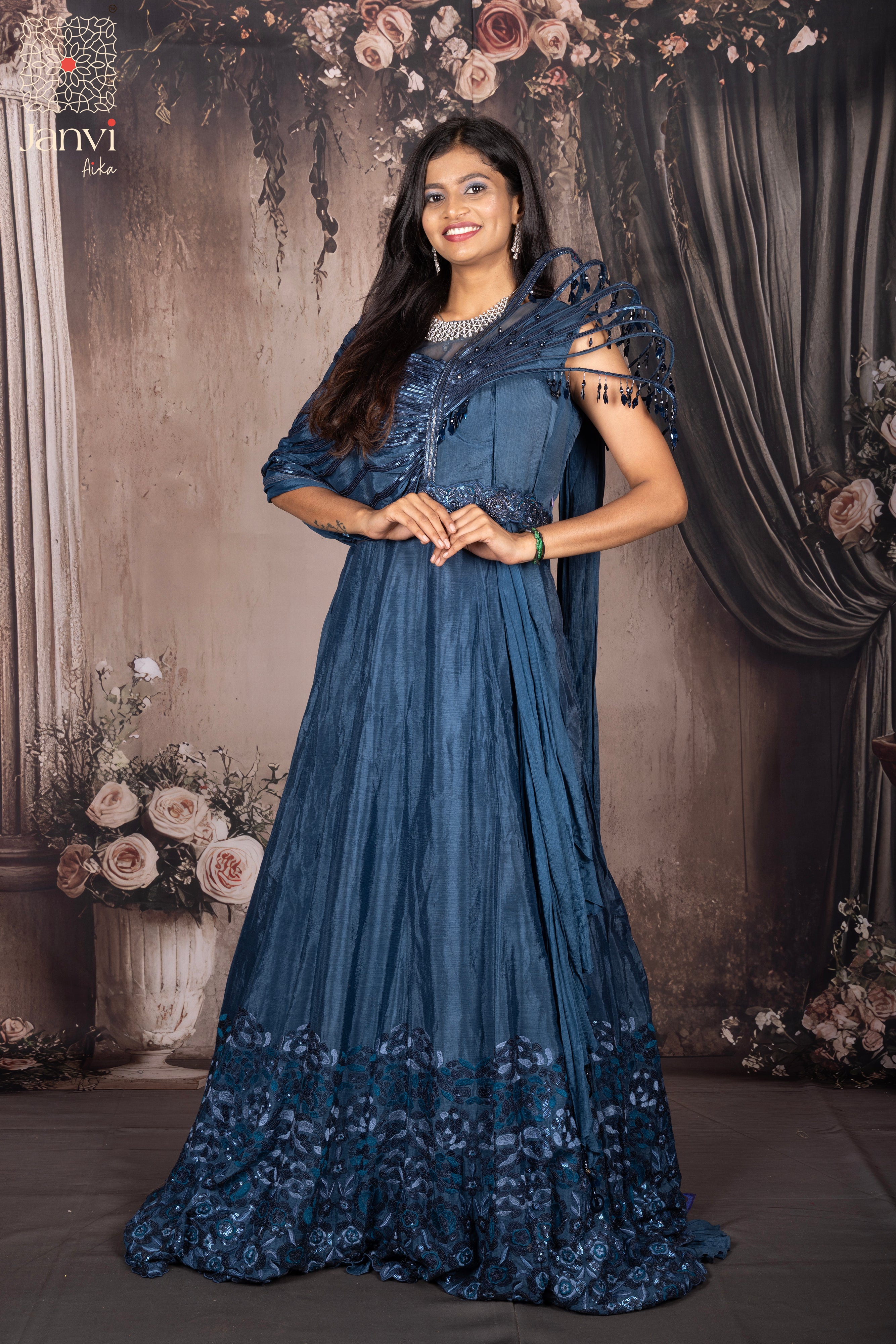 Midnight Tasselle Long Gown