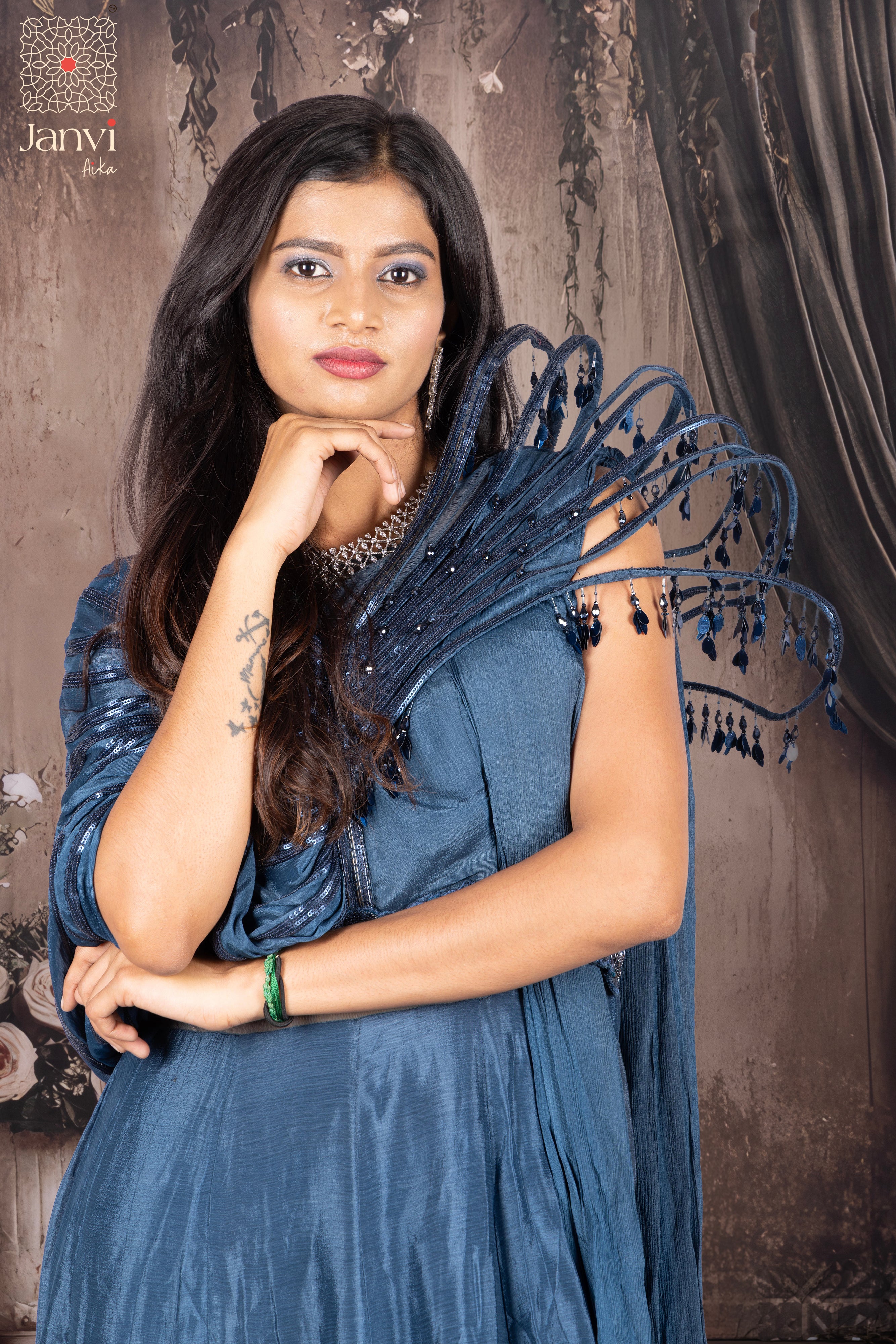 Midnight Tasselle Long Gown