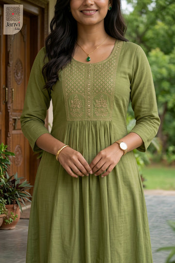 Close-up of bodice and embroidery of Mint Serena Top for online shopping dresses for ladies.