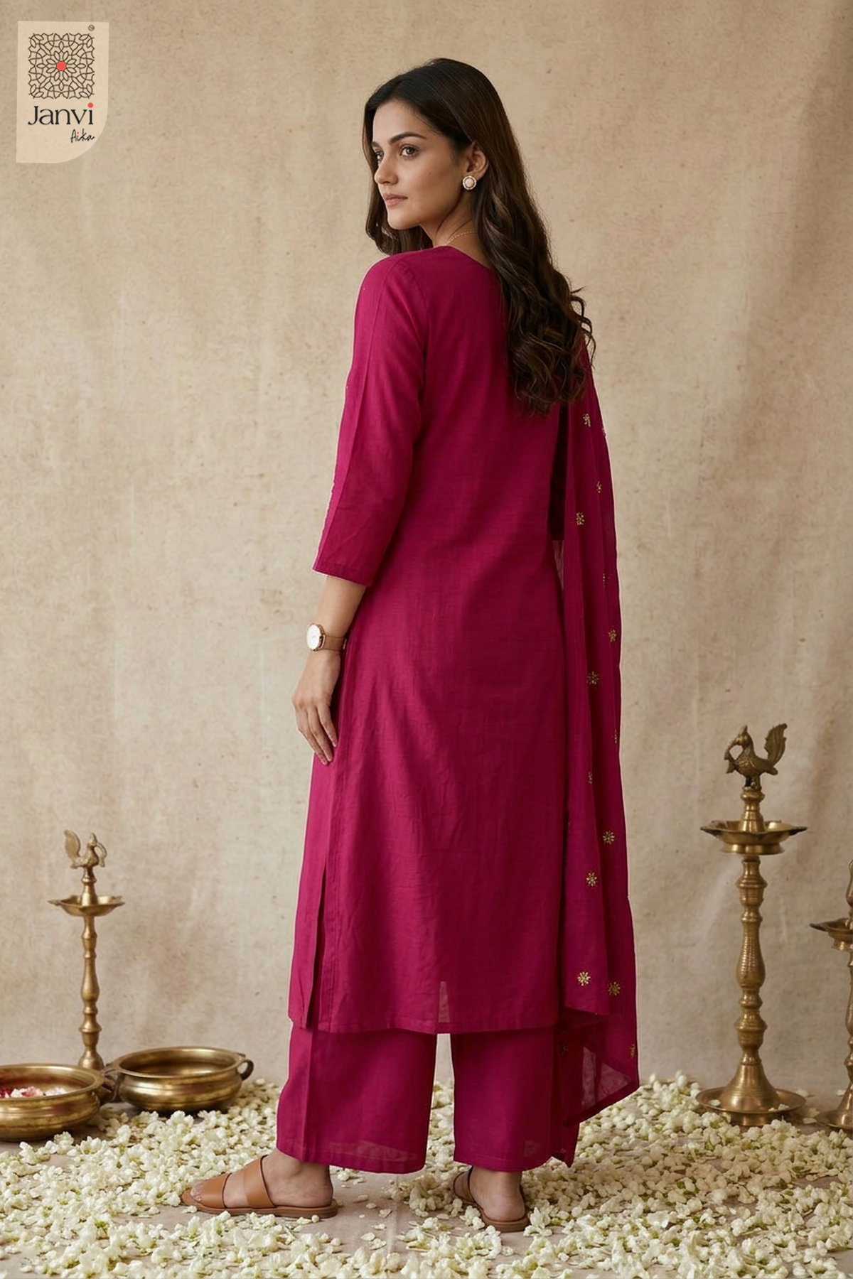 Mandala Pendant Work U Neck Anarkali