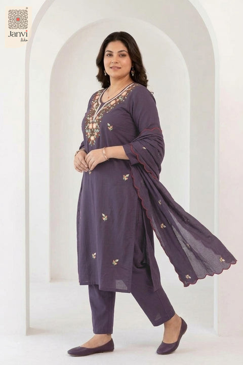 Mulberry Bloom Embroidered Set