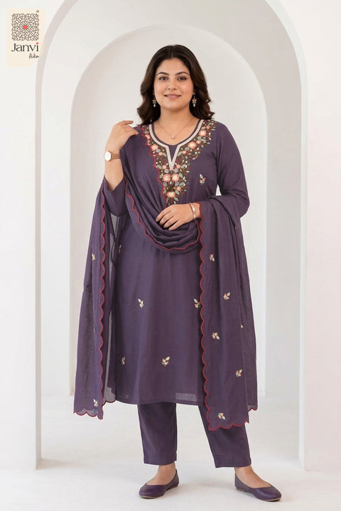 Mulberry Bloom Embroidered Set