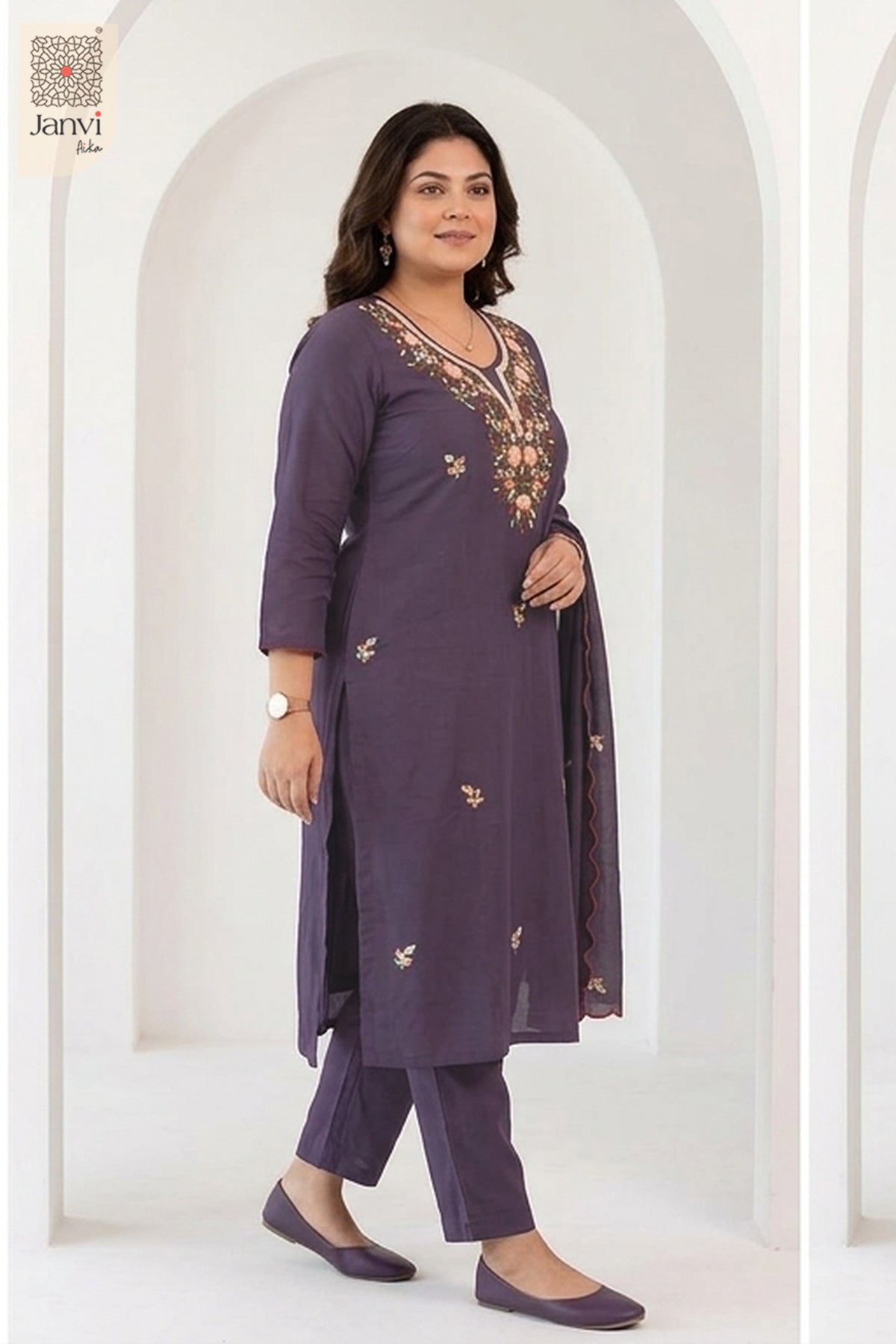 Mulberry Bloom Embroidered Set