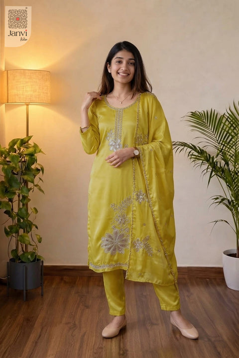 Mustard Jewel Work Set