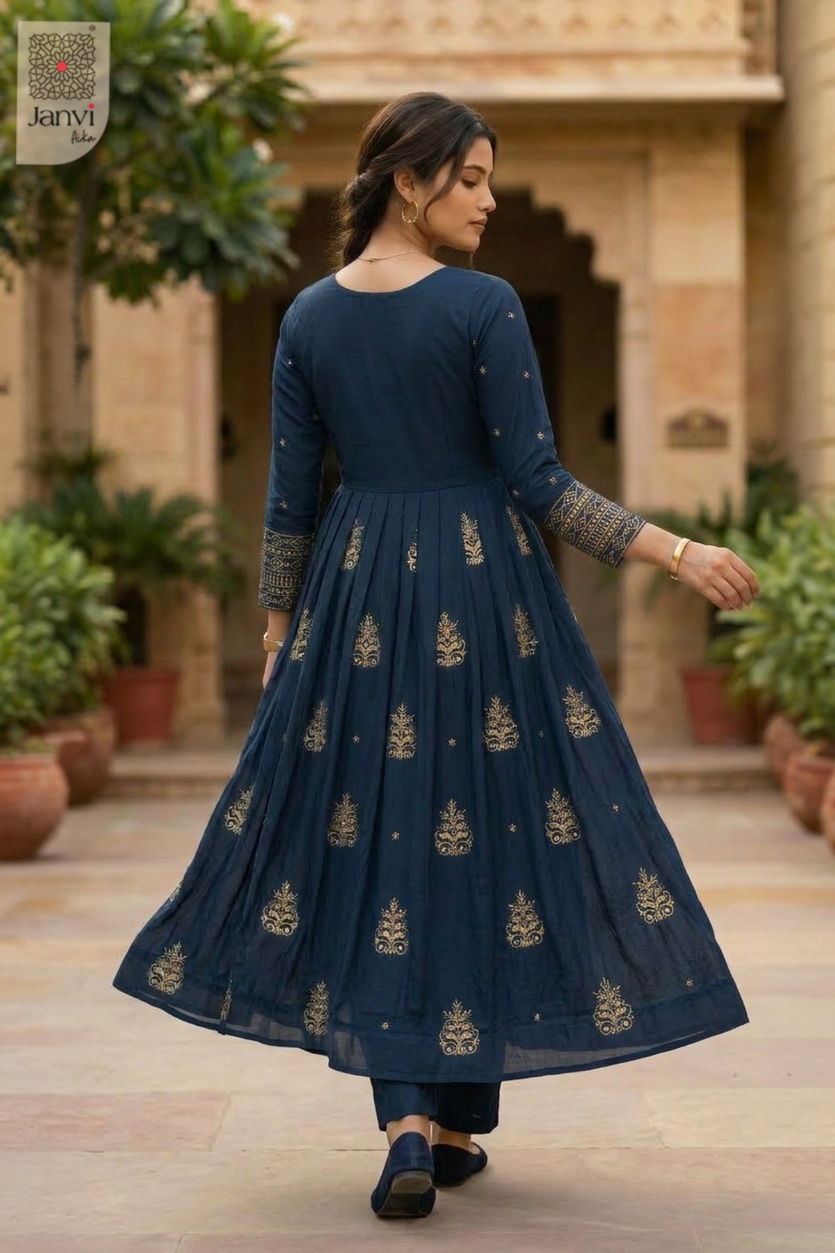 Neelara Zari Anarkali Dress