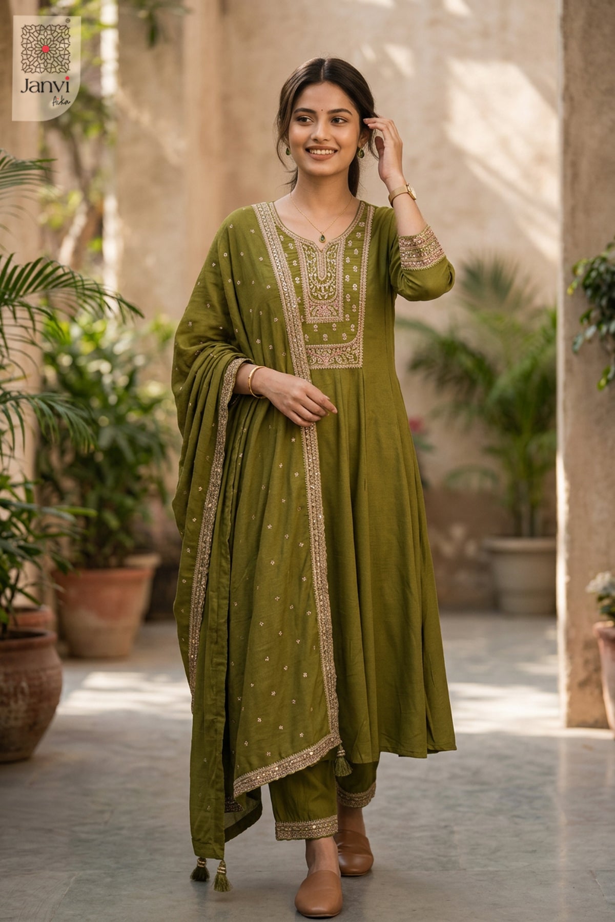 Waist-up front view of Noor Olivia presenting style for best birthday outfits for ladies.