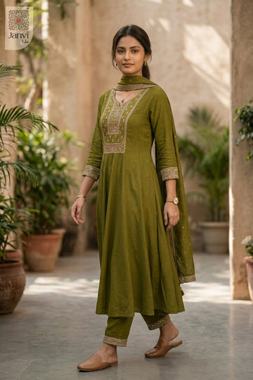 Front full view of Noor Olivia showcasing style for black traditional dress for women.