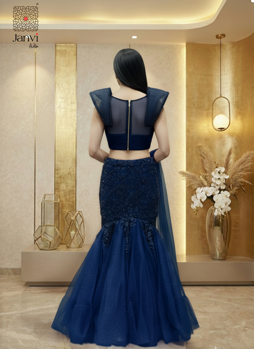 Navy Nocturne Lehenga Set