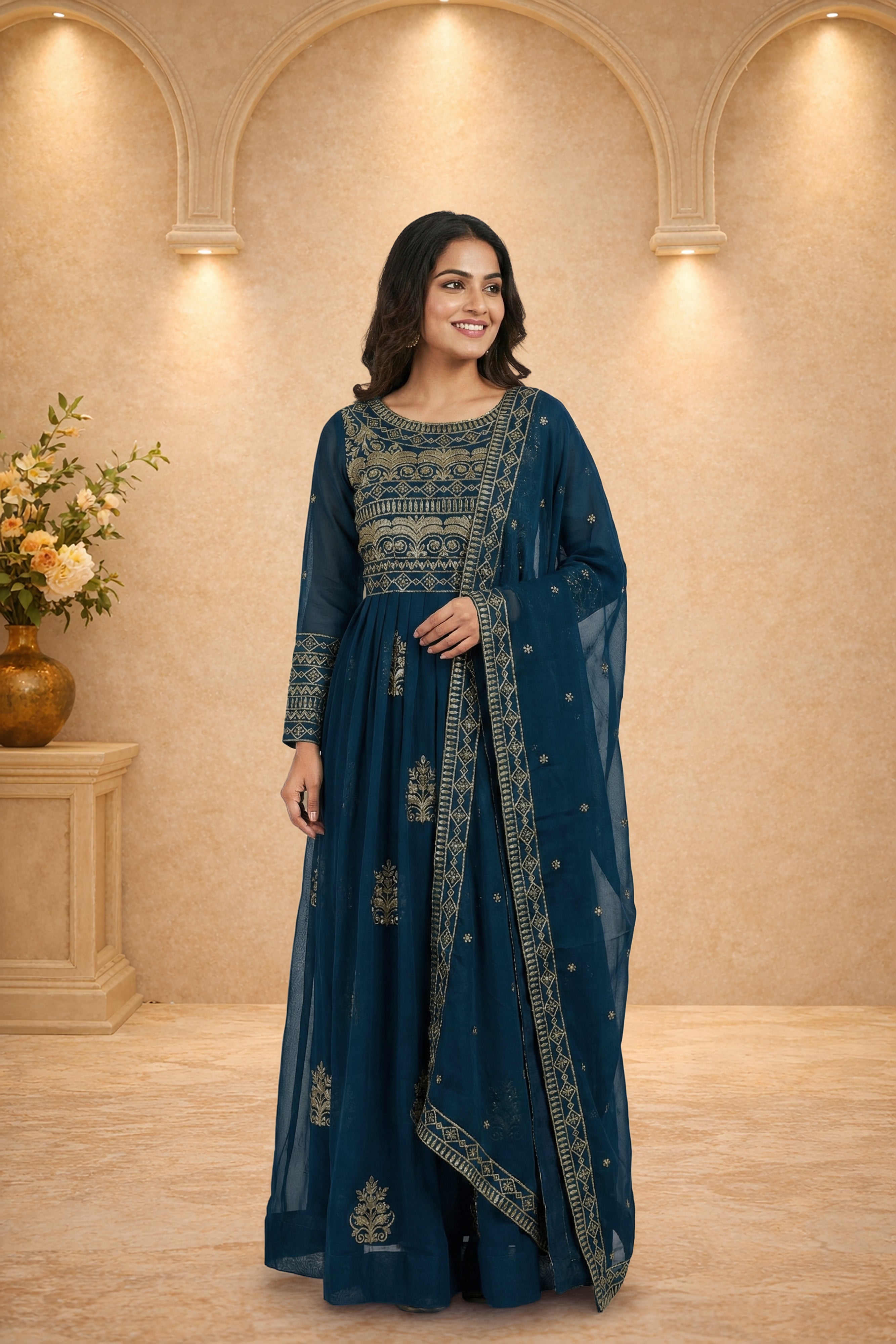 Neelara Zari Anarkali Dress