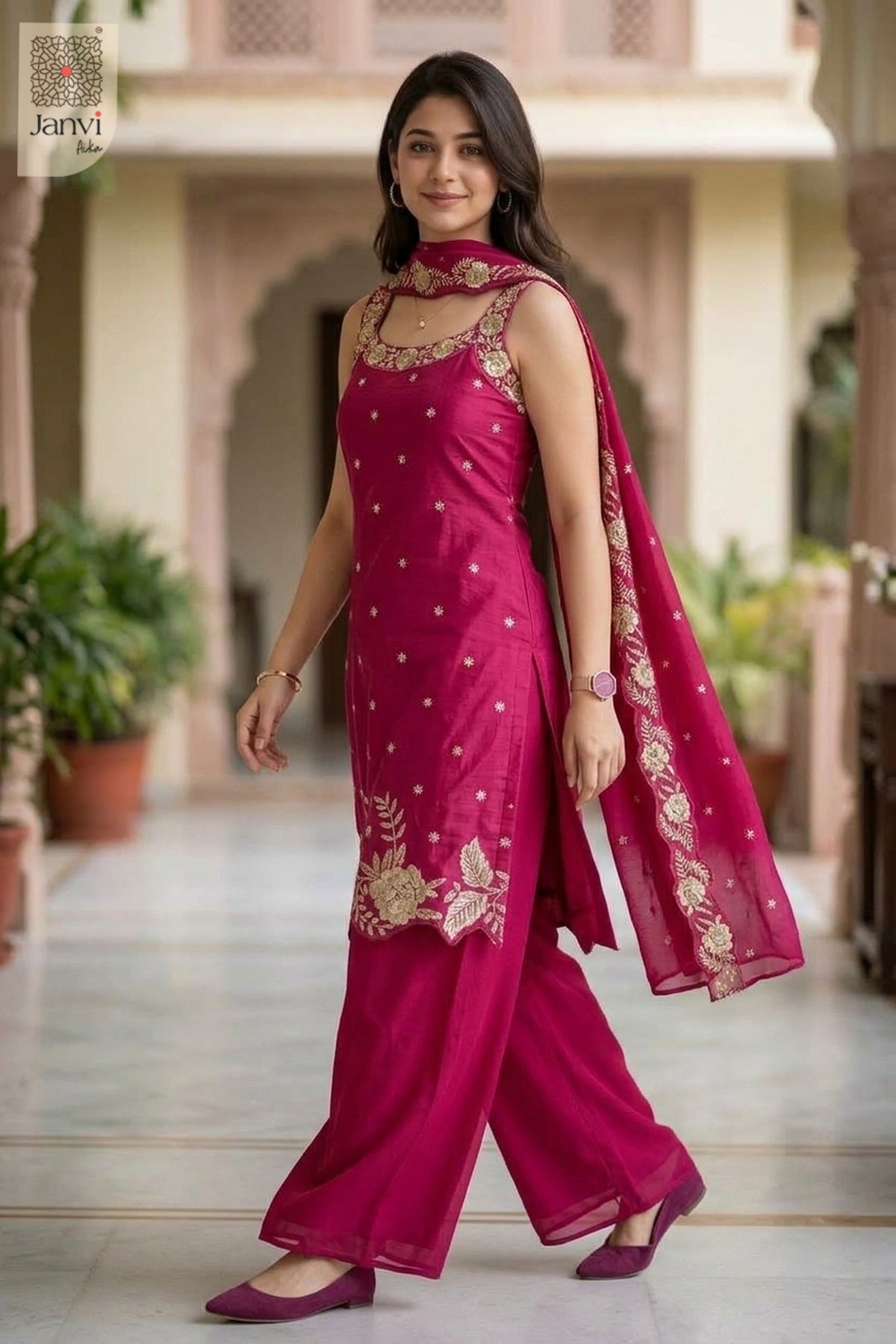 Nora Rouge Sharara Set