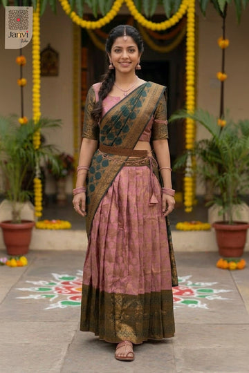 Front full view of Pankhuri showcasing style for latest lehenga designs for wedding with price.
