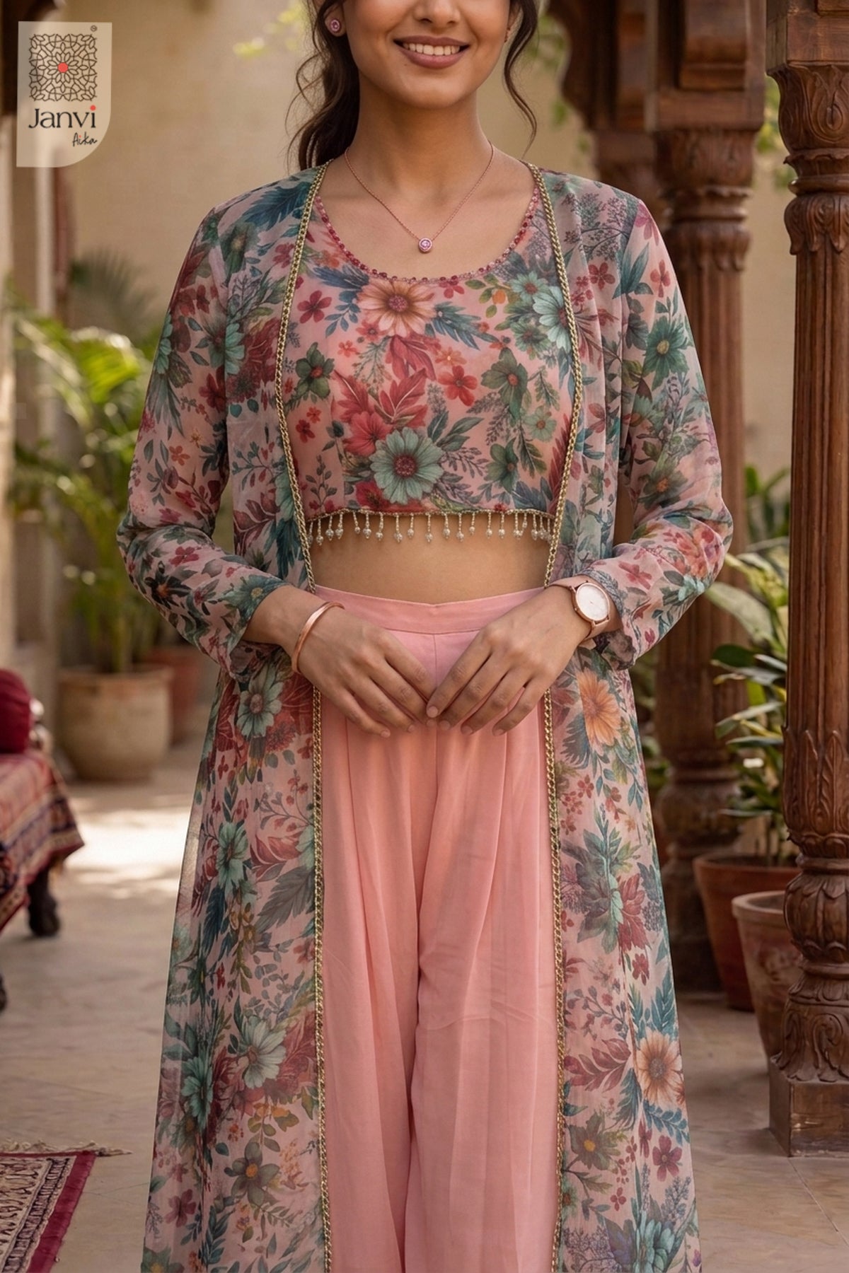 Peach Petal Sharara Set